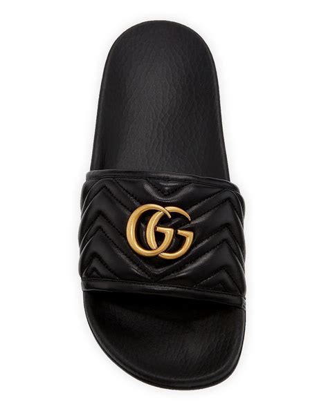 black gucci pursuit slides|size 14 Gucci slides.